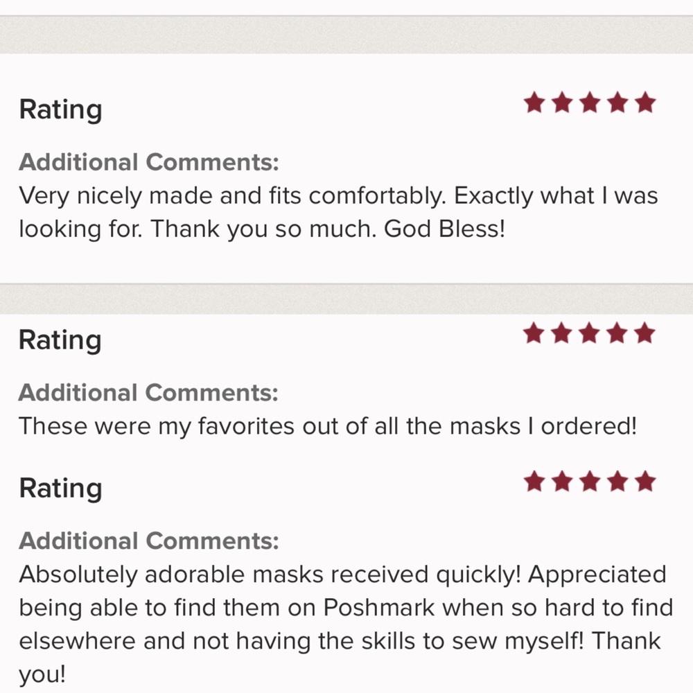 Light Blue Floral Homemade 100% Cotton Facemask - Picture 7 of 8